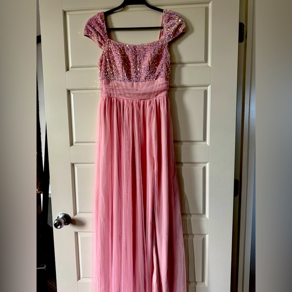 SHEIN Pink Sequin Maxi Dress - Picture 1 of 2